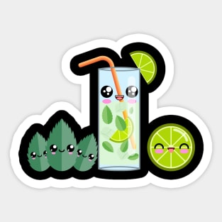 Kawaii Mojito Drink Party Sticker